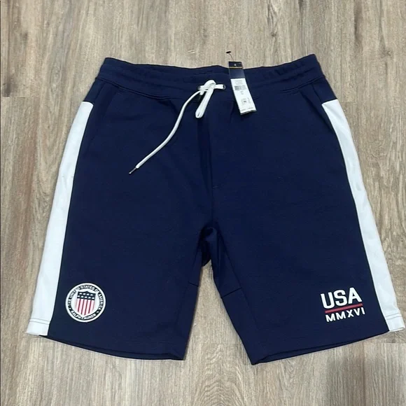 Polo by Ralph Lauren Blue and White Athletic Shorts - Picture 1 of 4